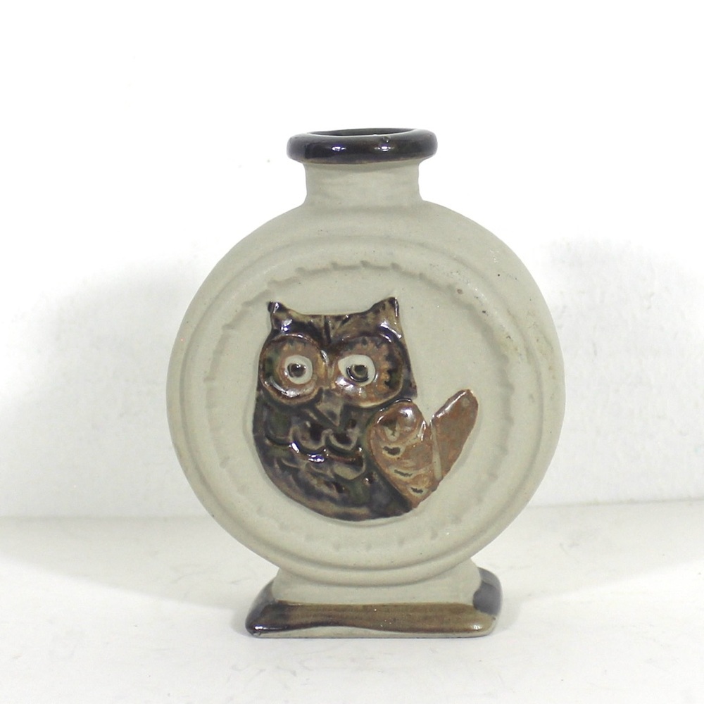 Vintage Small Japanese Owl Bud Vase